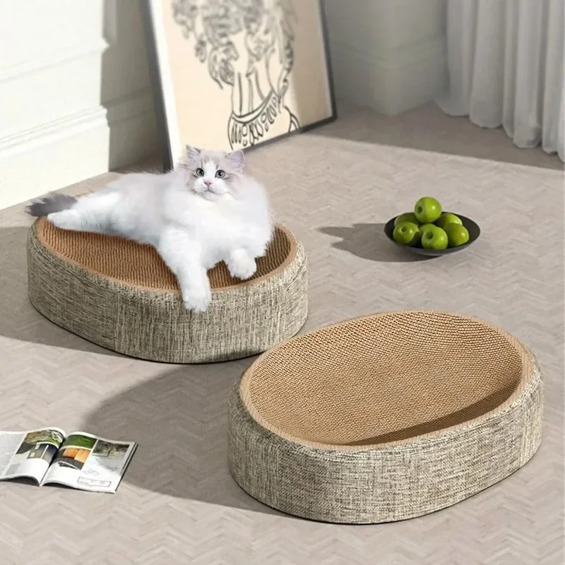 Oval Cat Scratcher Bed, 2-in-1 Lounge