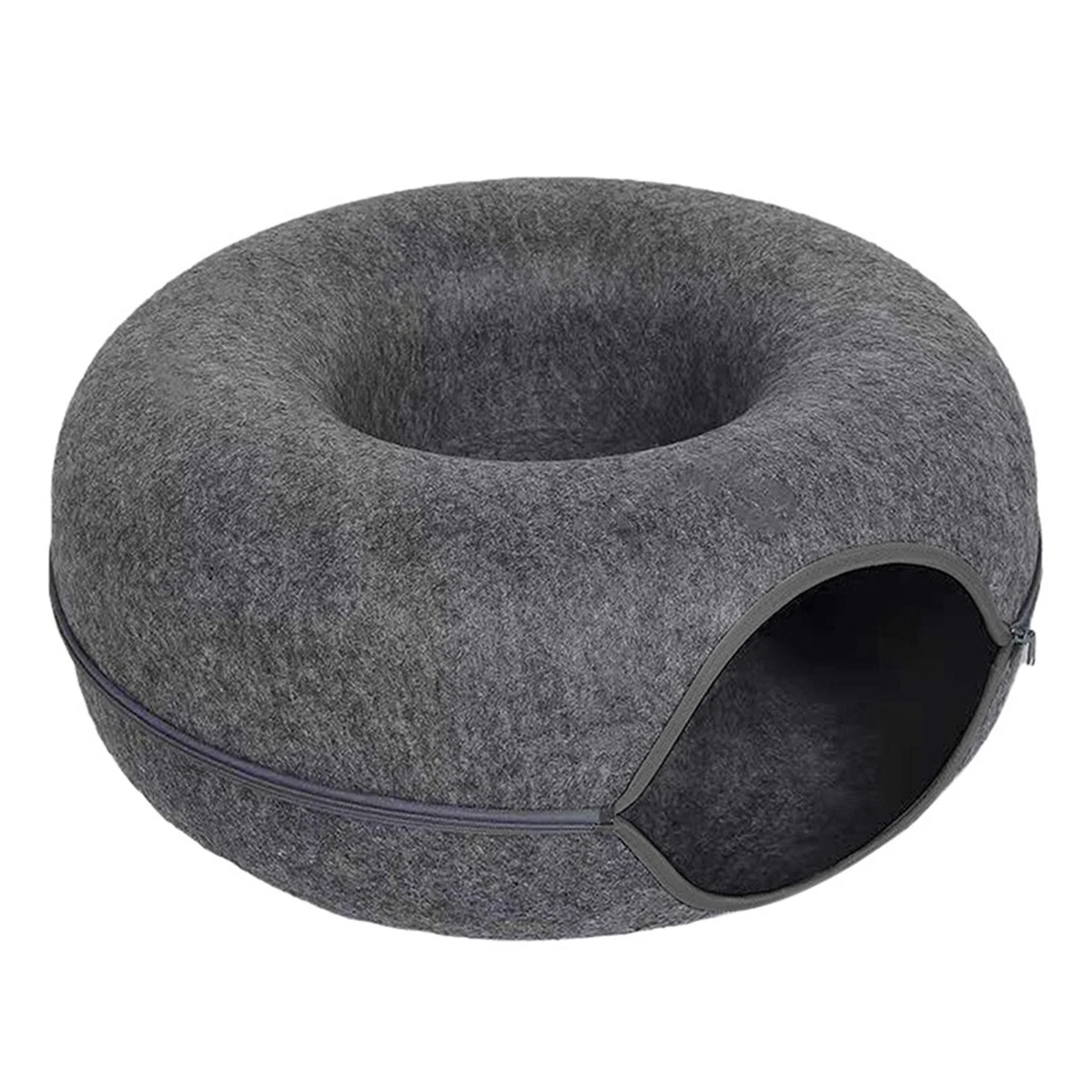 Felt Cat Tunnel Bed, 2-in-1 Donut Hideaway