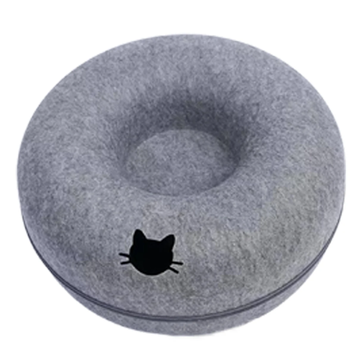 Felt Cat Tunnel Bed, 2-in-1 Donut Hideaway