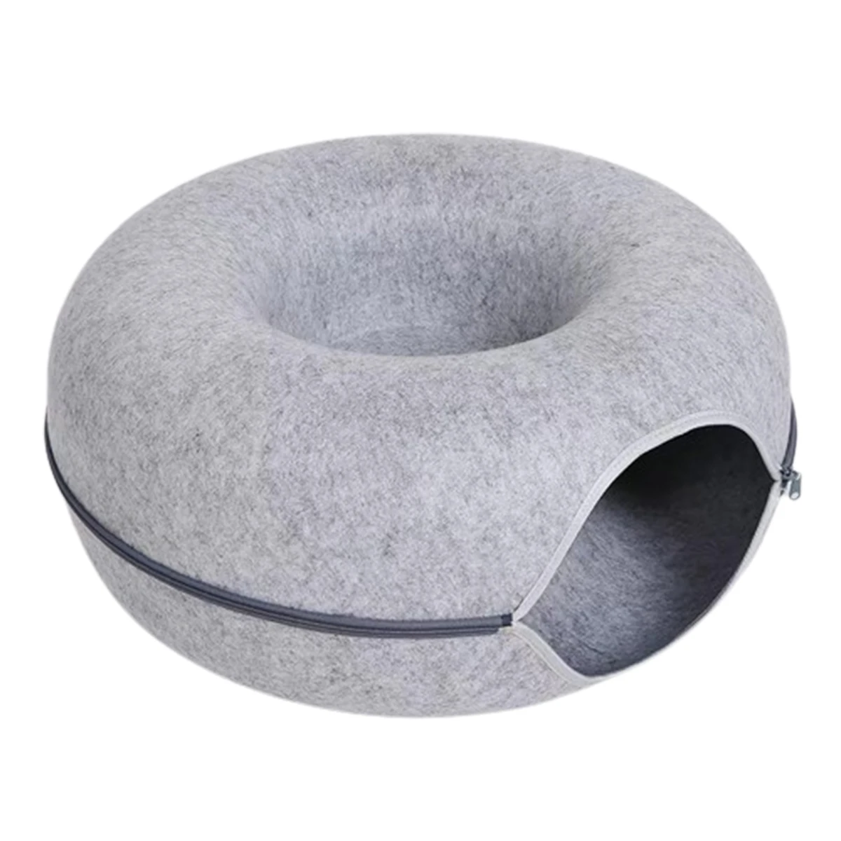 Felt Cat Tunnel Bed, 2-in-1 Donut Hideaway