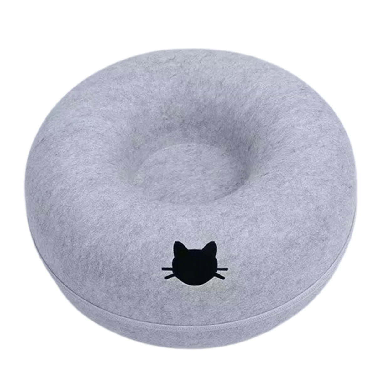 Felt Cat Tunnel Bed, 2-in-1 Donut Hideaway